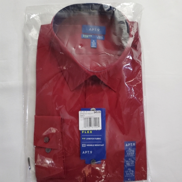 🎁NWT Red Men's Dress Shirt - Picture 1 of 2